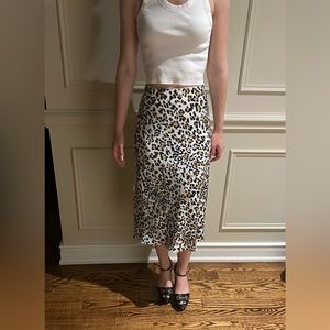 Cheetah Slip Style Midi Skirt
